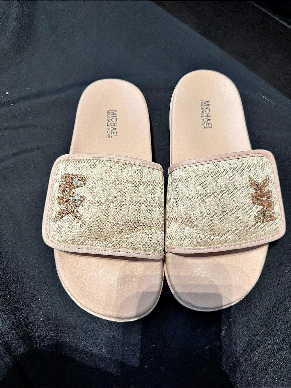 Michael Kors Cannes Slide Sandals Pink & Gold US 4